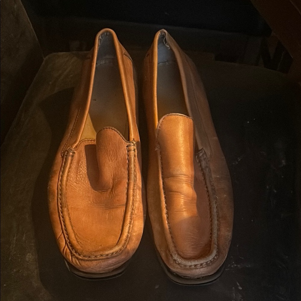 Calvin Klein Men's Tan Leather Loafers 11 1/2